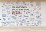 design doodle wall art mural for restaurant, home interior